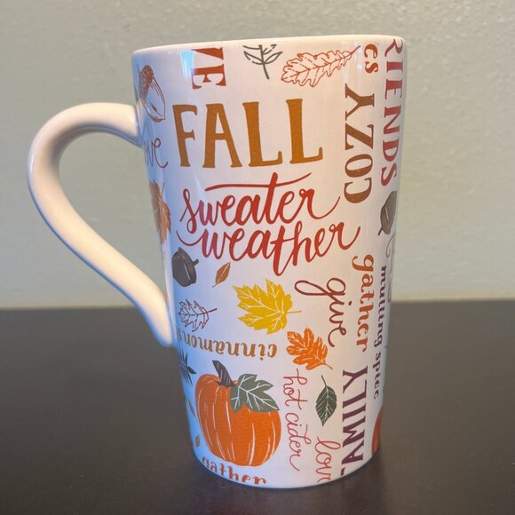 CELEBRATE FALL TOGETHER Tall Ceramic Autumn Theme Coffee Tea Mug - Picture 1 of 11